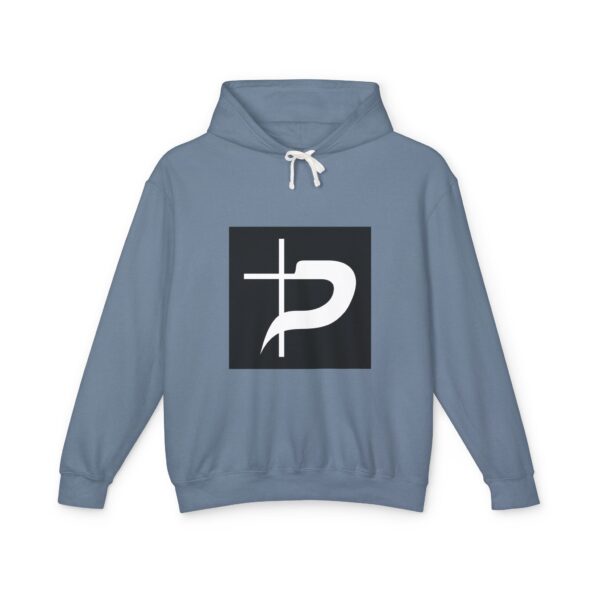 Christian Symbol Hoodie – Minimal Cross & P Monogram Pullover