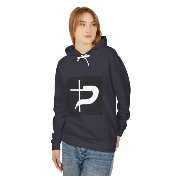 Christian Symbol Hoodie – Minimal Cross & P Monogram Pullover