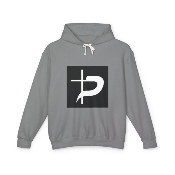 Christian Symbol Hoodie – Minimal Cross & P Monogram Pullover