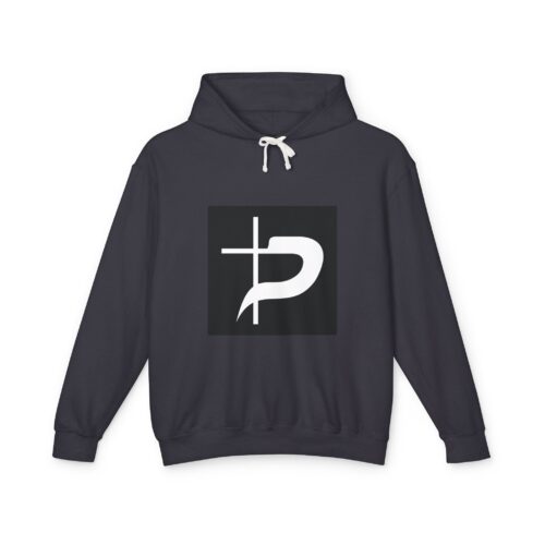 Christian Symbol Hoodie – Minimal Cross & P Monogram Pullover