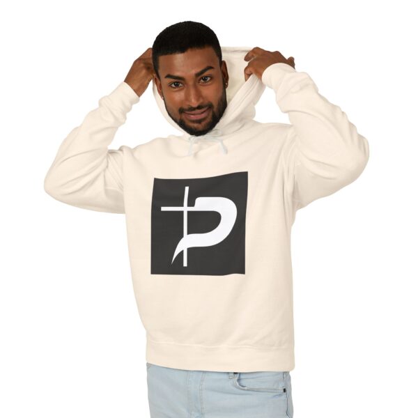 Christian Symbol Hoodie – Minimal Cross & P Monogram Pullover
