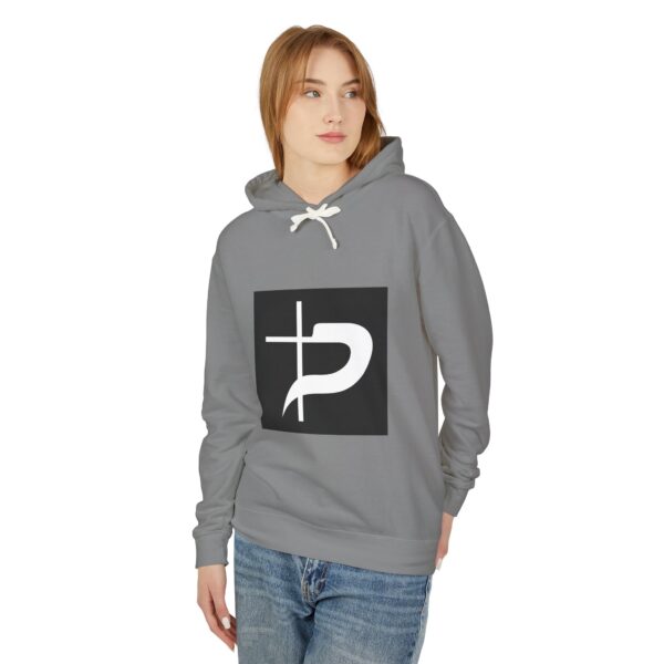 Christian Symbol Hoodie – Minimal Cross & P Monogram Pullover