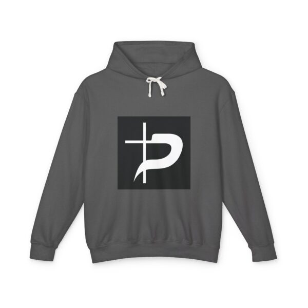 Christian Symbol Hoodie – Minimal Cross & P Monogram Pullover